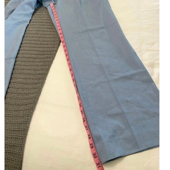 Reiss June Pleated Front Wide Leg Pants Blue Size 8 - Picture 7 of 11